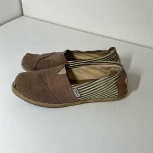 Brown striped Toms espadrilles